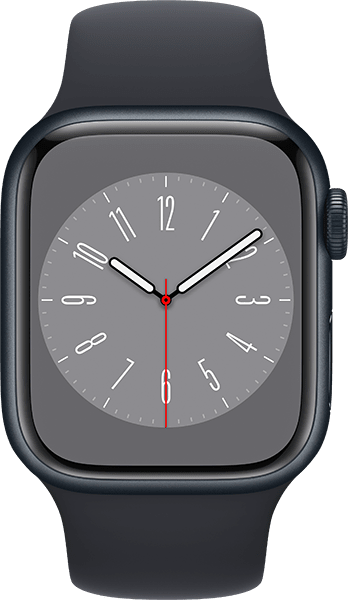 Apple Watch Series 8 (41mm) in Midnight Alum -- Midnight Band - M